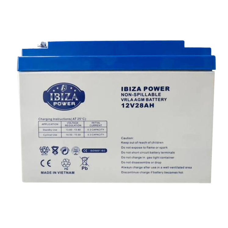 باتری یو پی اس 12 ولت 28 آمپر ساعت ایبیزا مدل IBZ 12-28 | ویژن ارا سیستم | با ضمانت کالا