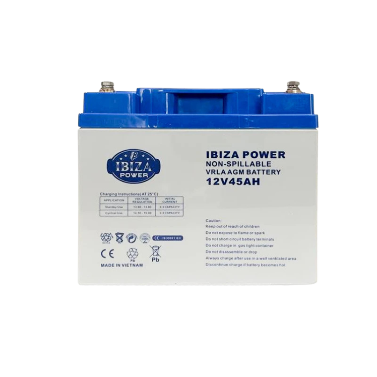 باتری یو پی اس 12 ولت 45 آمپر ساعت ایبیزا مدل IBZ 12-45 | ویژن ارا سیستم با ضمانت کالا 